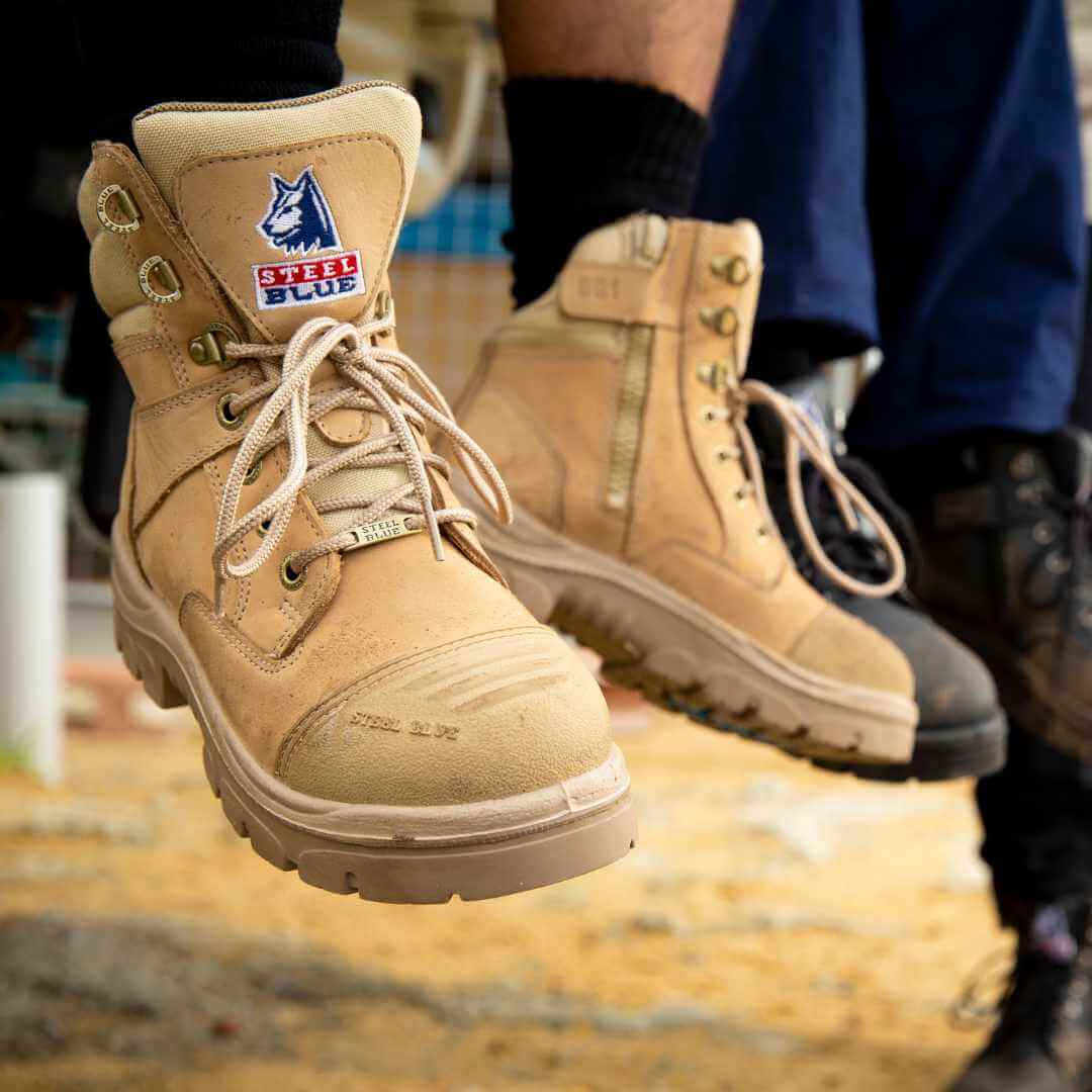 Steel Blue Mens Work Boots Southern Cross Zip S3 - SAND - BIG Boots UK