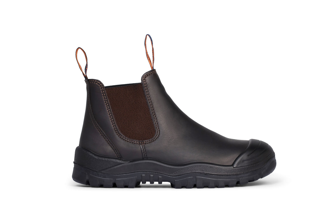 Mongrel 545030 Oil Kip Elastic Sided Safety Boot Brown - Scuff Cap