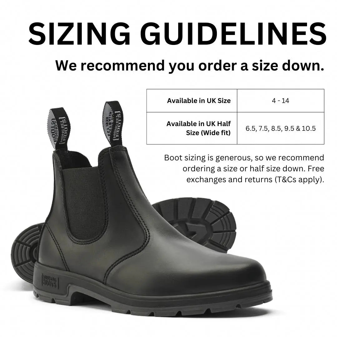 Mongrel K9 Dealer Boot sizing chart - Black - BIG Boots UK