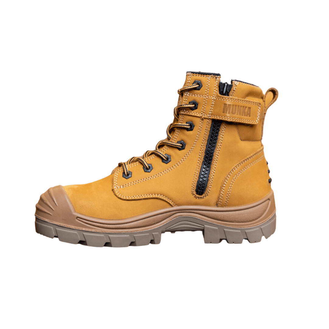 Munka Taurus Side Zip Work Boots - WHEAT - BIG Boots UK