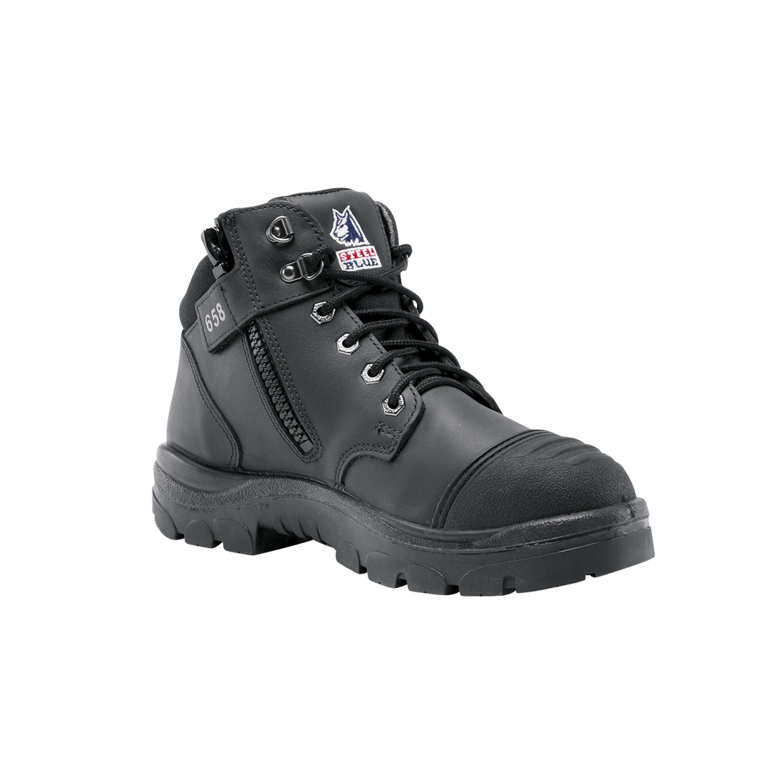 Steel Blue Mens Work Boots Parkes Zip Scuff S3 - Black - BIG Boots UK