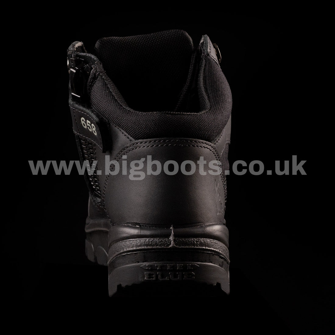 Steel Blue Mens Work Boots Parkes Zip Scuff S3 - Black - BIG Boots UK
