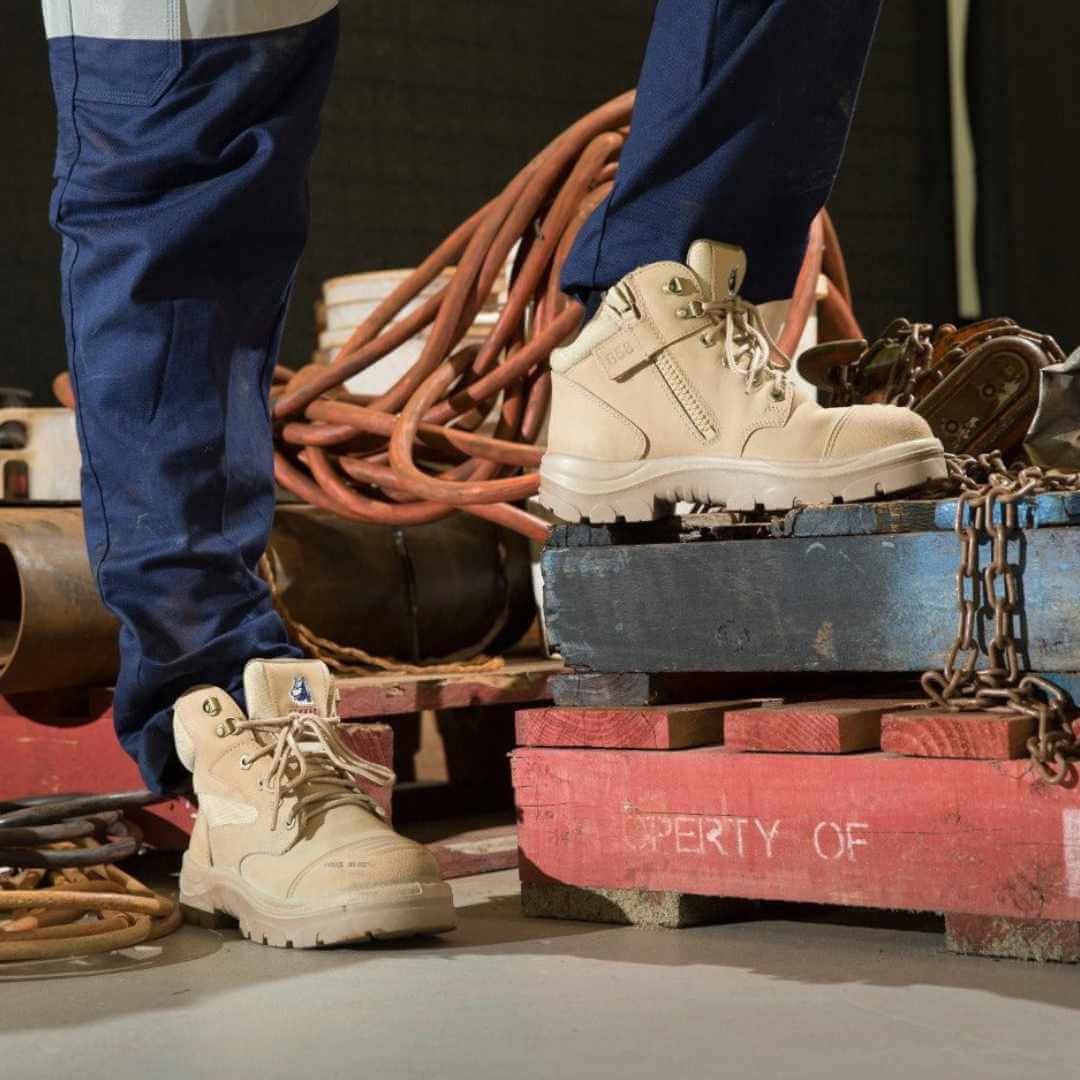 Steel Blue Mens Work Boots Parkes Zip Scuff S3 - SAND - BIG Boots UK