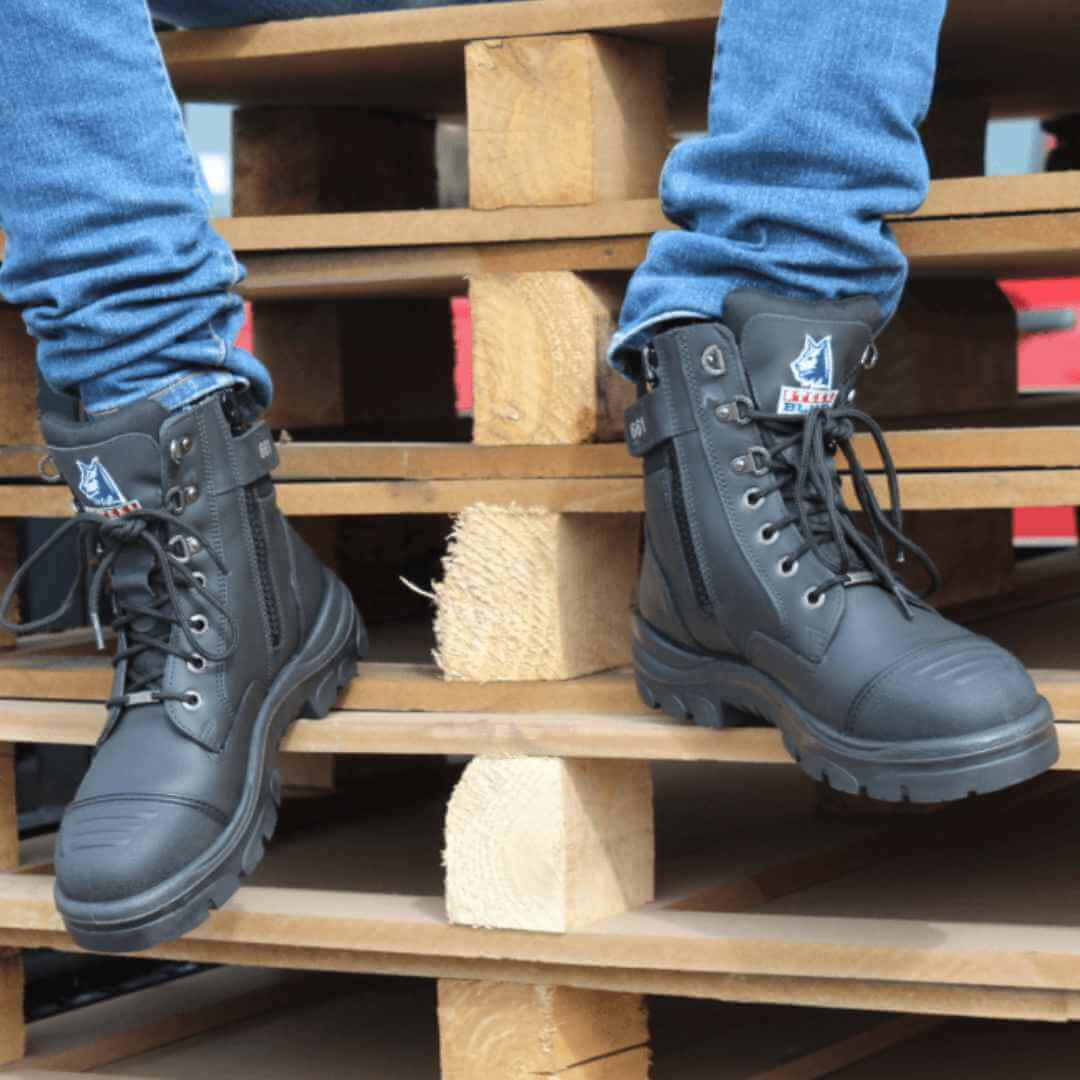 Steel Blue Mens Work Boots Southern Cross Zip GraphTEC™ Scuff S3 - BLACK - BIG Boots UK